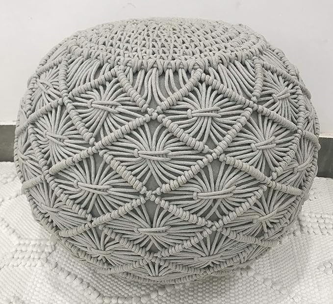 Grey pouffe