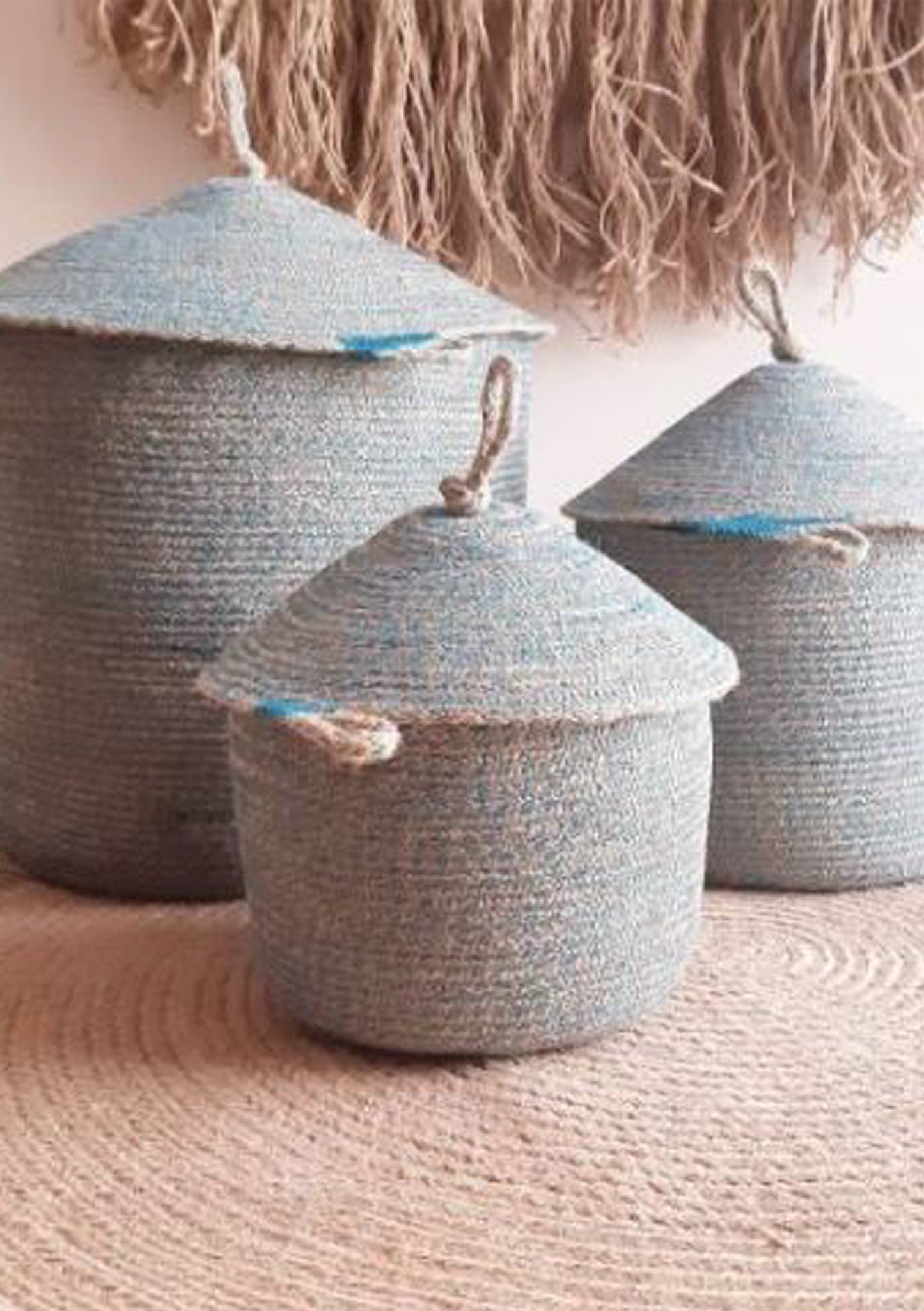 Basket with lid (Set of 3)