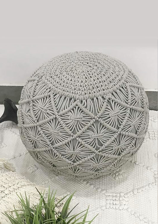 Grey pouffe