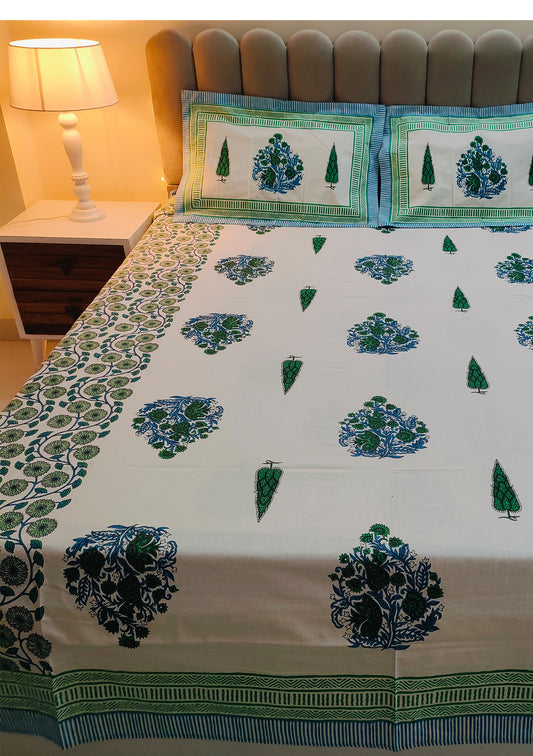 Surajmukhi 100% Cotton Bedding set | Queen size