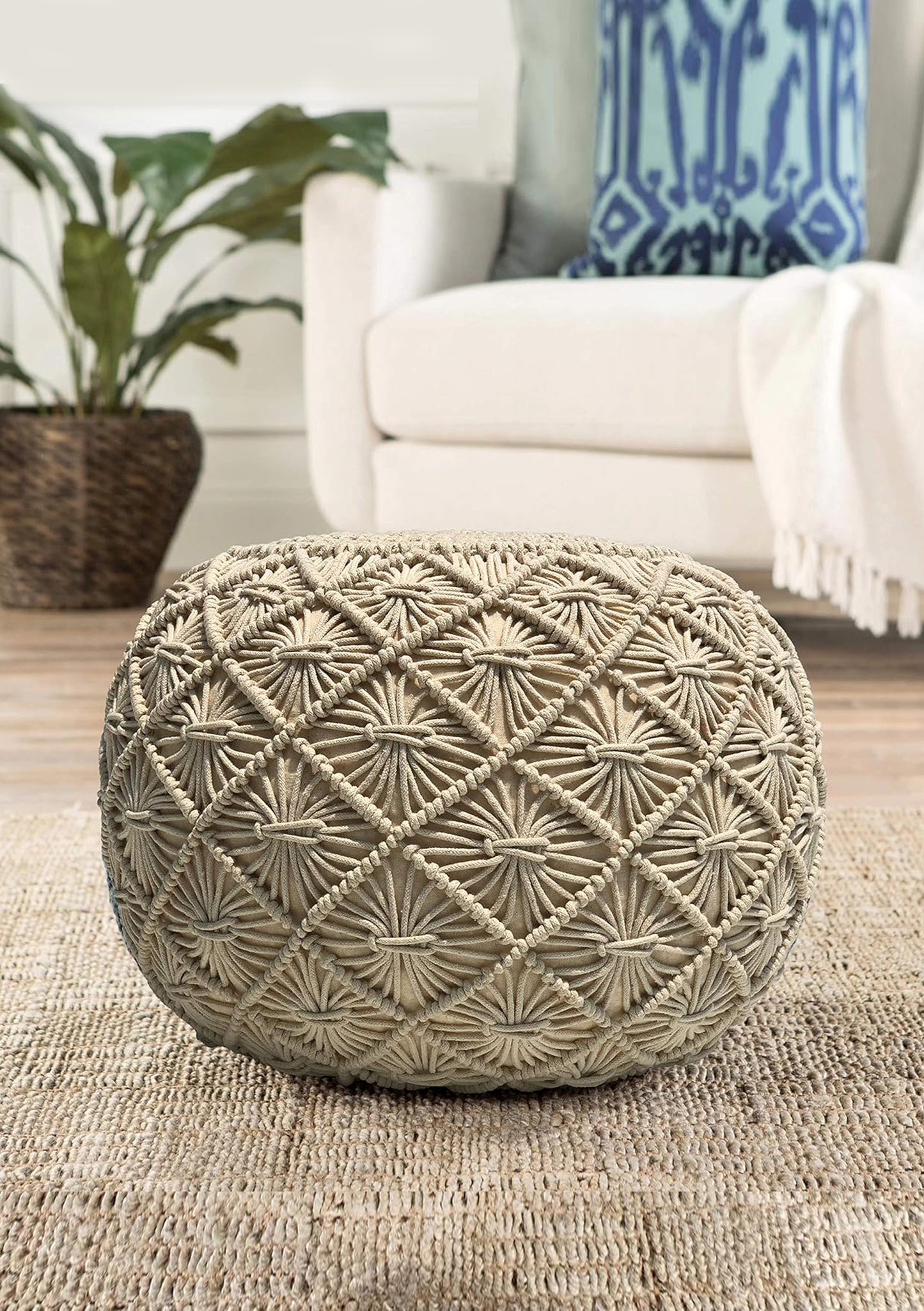 White pouffe