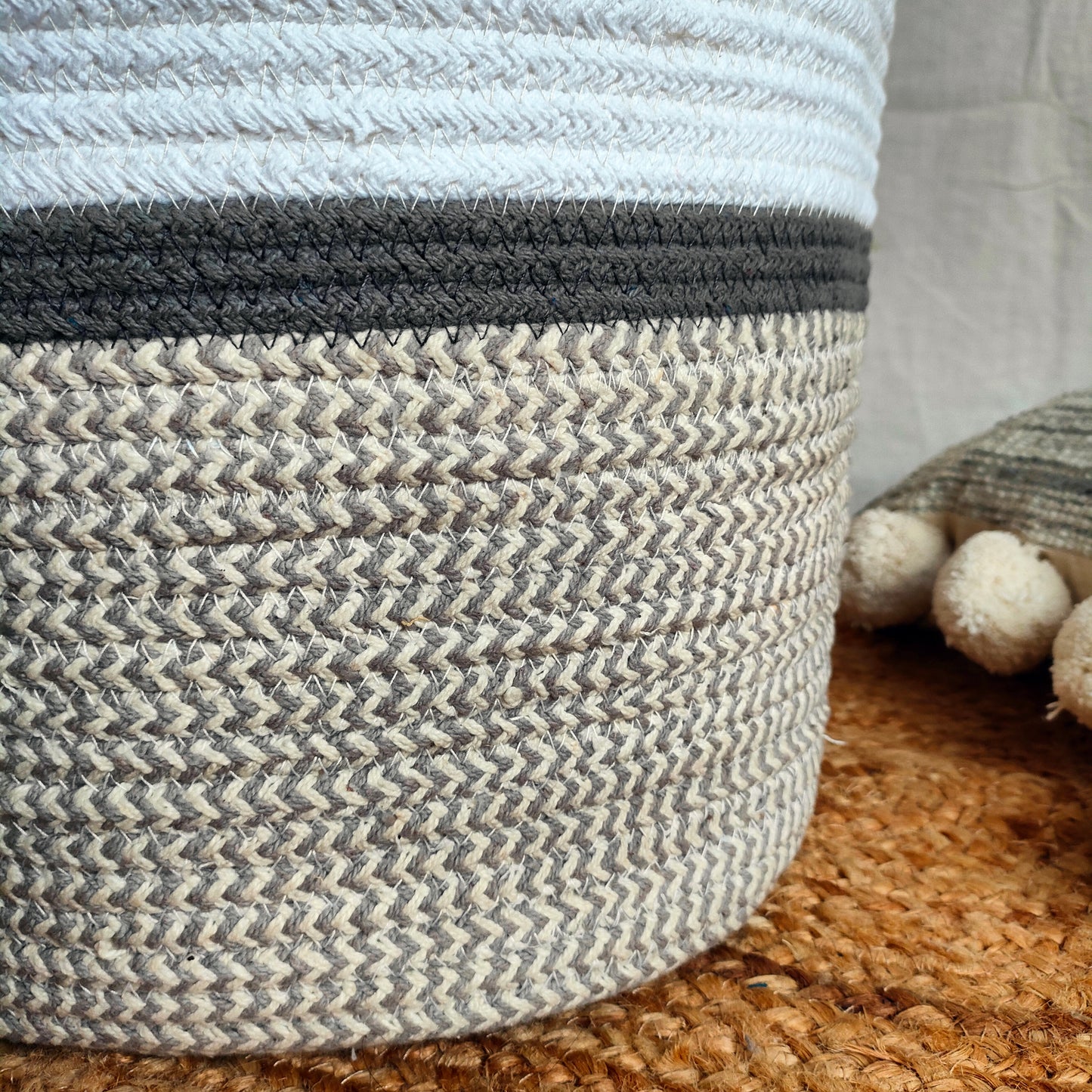 Striped basket set of 2